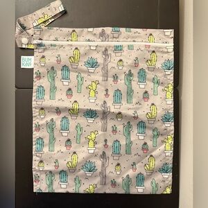 Bumkins Gray Cactus Print Kids Wet Bag